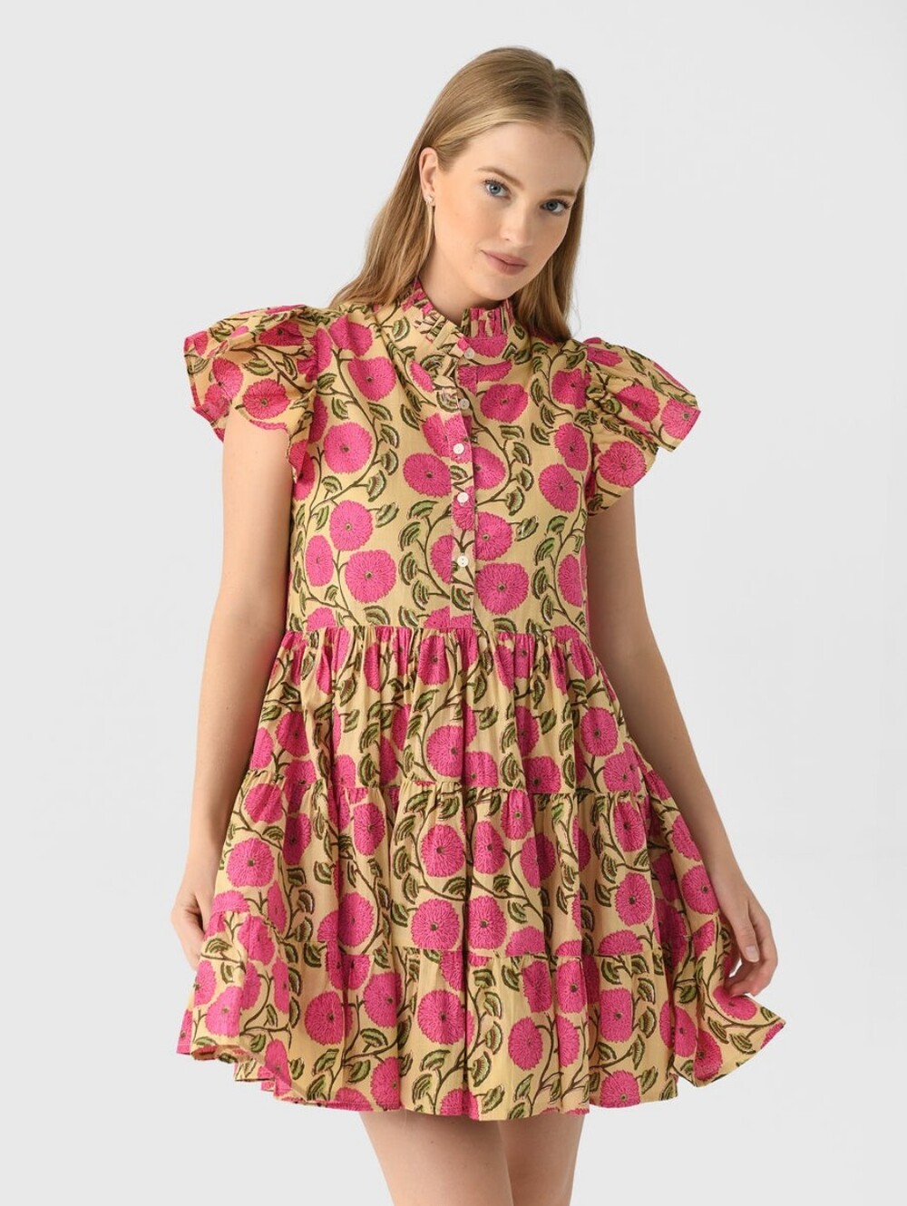 Lilbelle NWT Block Print Floral Lou Mini Dress Size Small / Medium